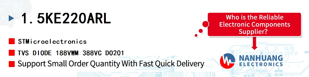 1.5KE220ARL ST TVS DIODE 188VWM 388VC DO201