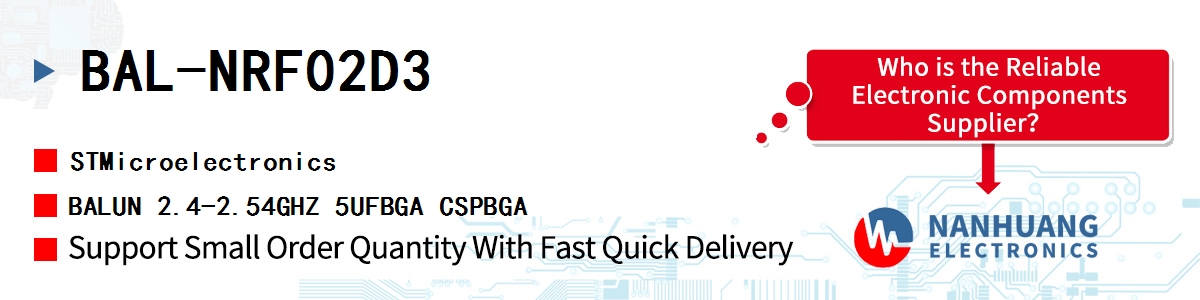 BAL-NRF02D3 ST BALUN 2.4-2.54GHZ 5UFBGA CSPBGA