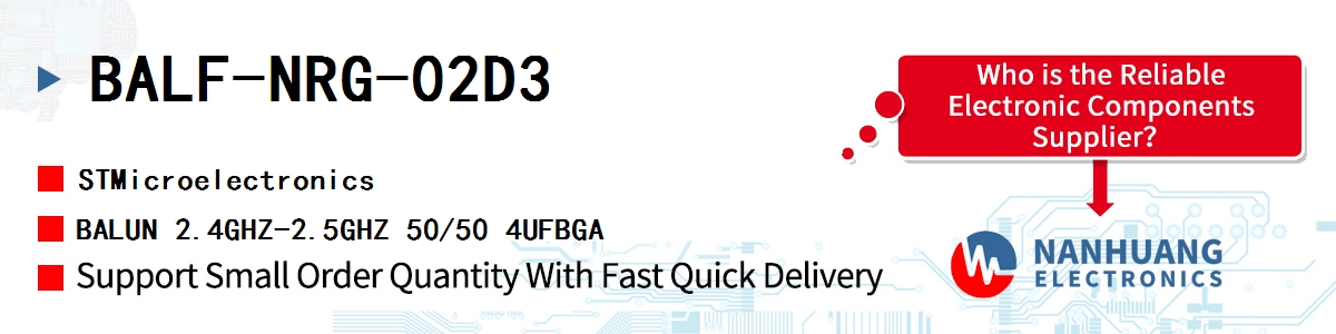 BALF-NRG-02D3 ST BALUN 2.4GHZ-2.5GHZ 50/50 4UFBGA