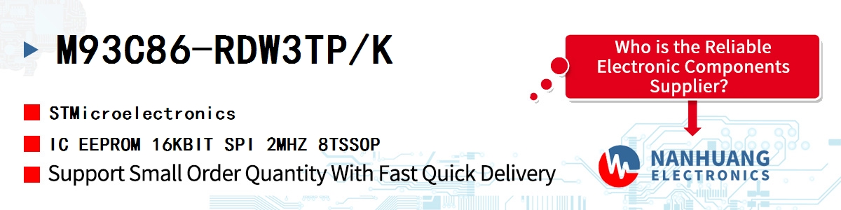 M93C86-RDW3TP/K ST IC EEPROM 16KBIT SPI 2MHZ 8TSSOP