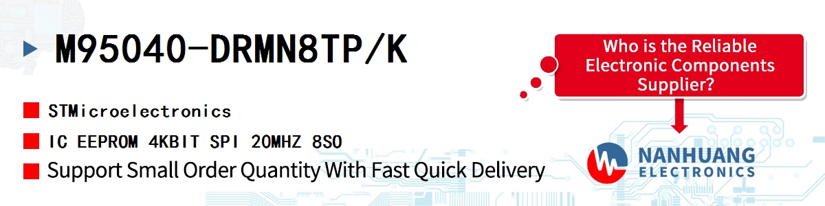 M95040-DRMN8TP/K ST IC EEPROM 4KBIT SPI 20MHZ 8SO