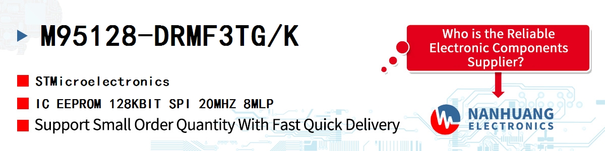 M95128-DRMF3TG/K ST IC EEPROM 128KBIT SPI 20MHZ 8MLP