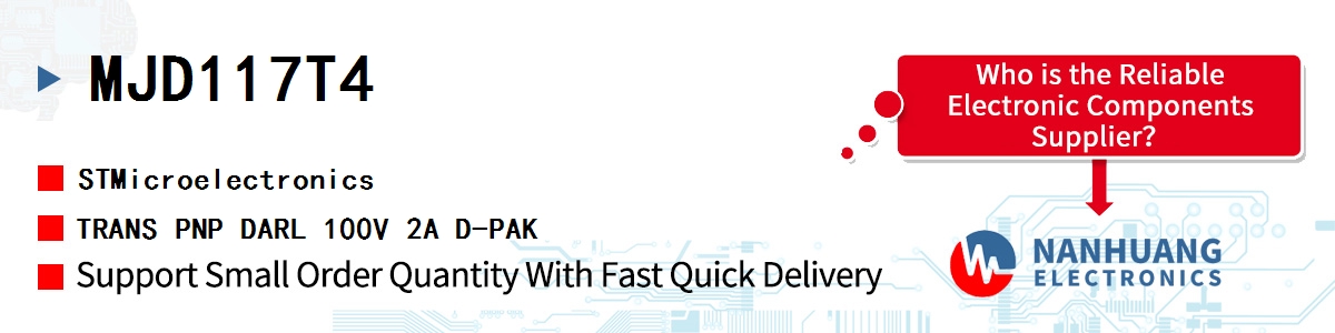 MJD117T4 ST TRANS PNP DARL 100V 2A D-PAK