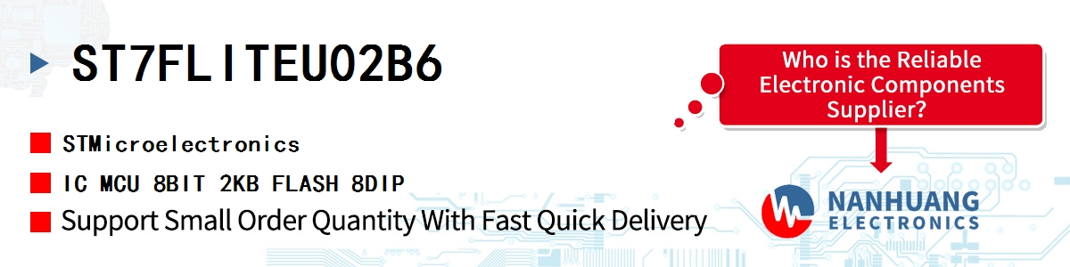 ST7FLITEU02B6 ST IC MCU 8BIT 2KB FLASH 8DIP