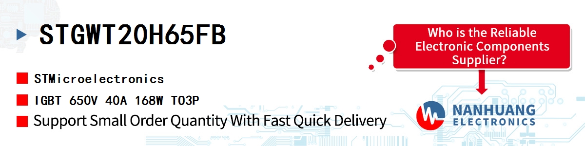 STGWT20H65FB ST IGBT 650V 40A 168W TO3P