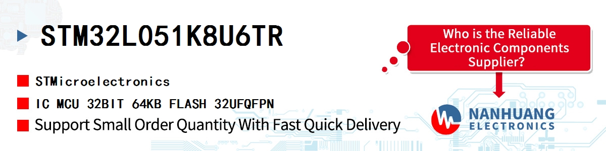 STM32L051K8U6TR ST IC MCU 32BIT 64KB FLASH 32UFQFPN