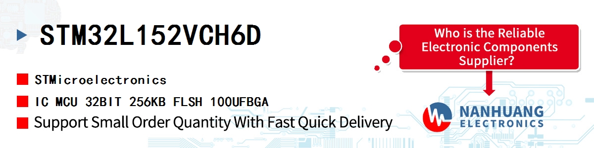 STM32L152VCH6D ST IC MCU 32BIT 256KB FLSH 100UFBGA