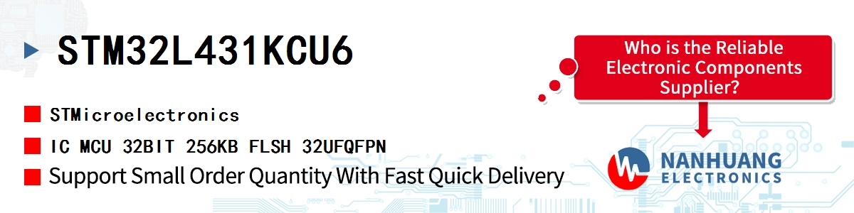 STM32L431KCU6 ST IC MCU 32BIT 256KB FLSH 32UFQFPN