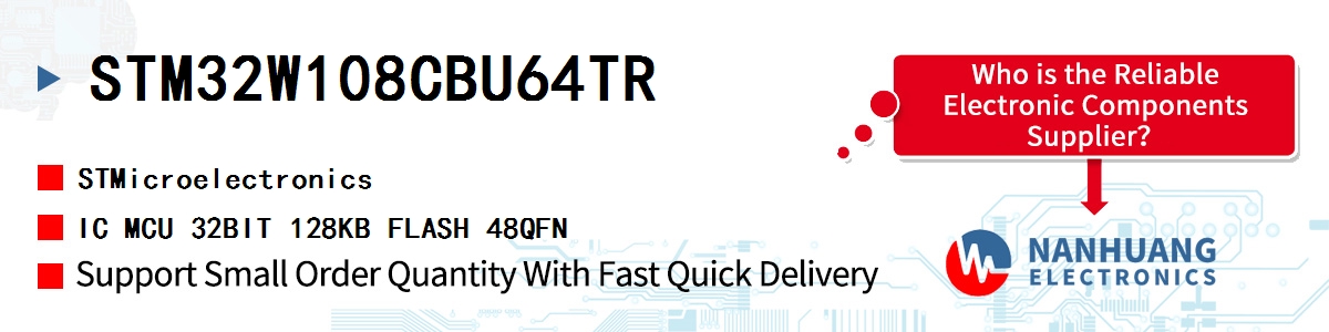 STM32W108CBU64TR ST IC MCU 32BIT 128KB FLASH 48QFN