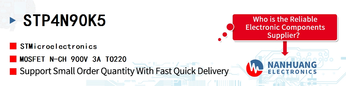 STP4N90K5 ST MOSFET N-CH 900V 3A TO220