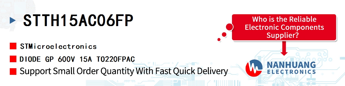 STTH15AC06FP ST DIODE GP 600V 15A TO220FPAC