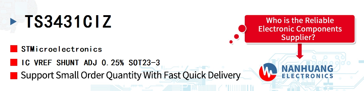TS3431CIZ ST IC VREF SHUNT ADJ 0.25% SOT23-3